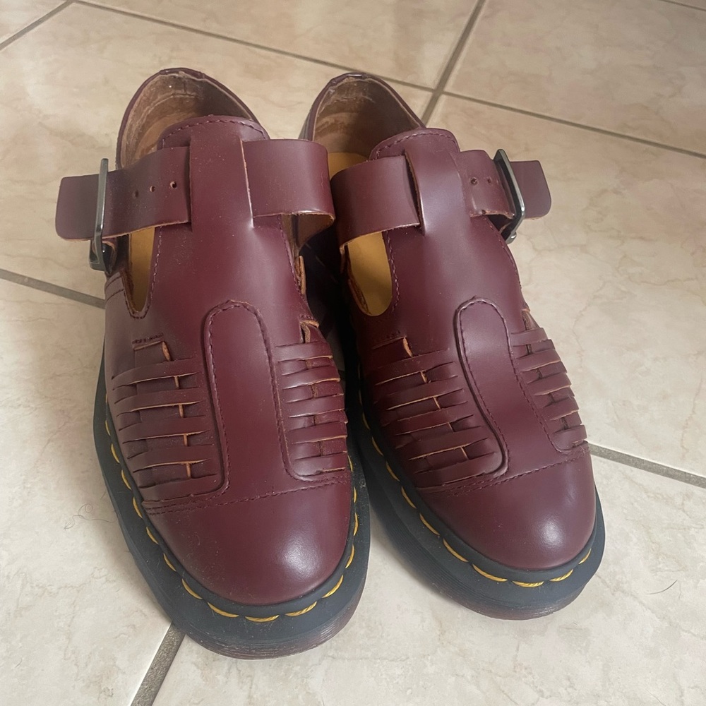 RARE Dr. Martens Mica Archive woven shoes in oxblood